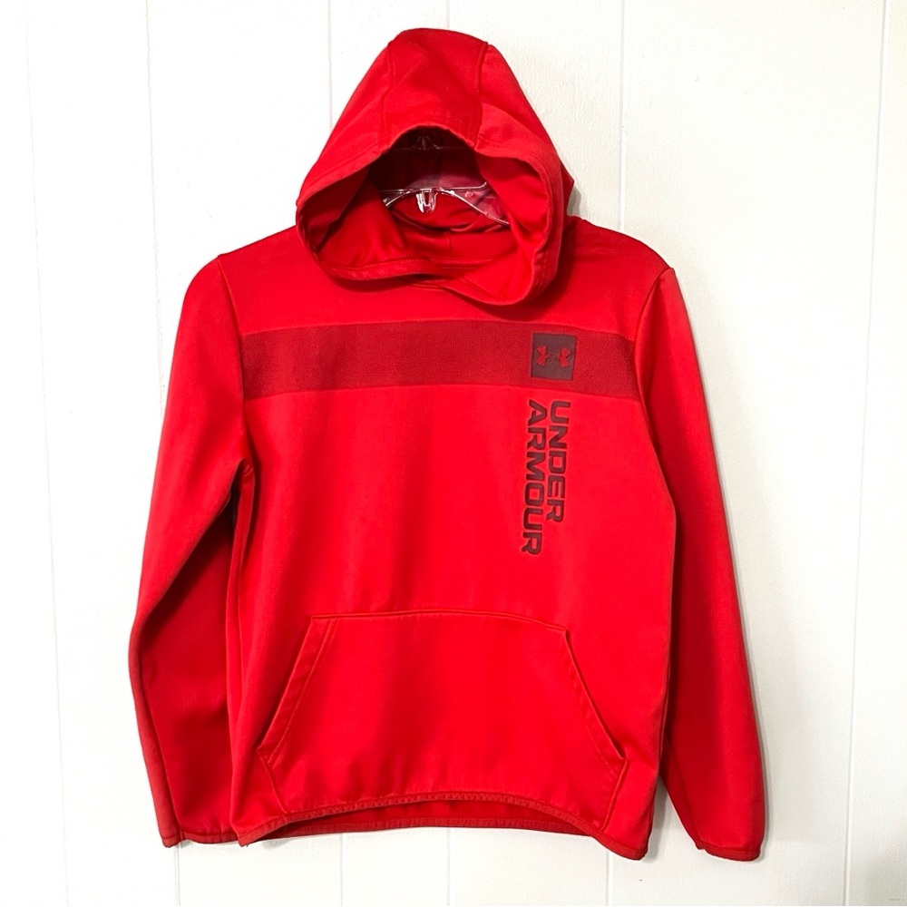 Under Armour Boys Hoodie Sweatshirt Red Youth Large